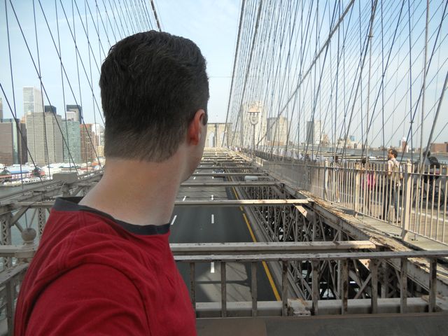 Me ovelooking the Brooklyn Bridge without the Twin Towers. Circa 2002.