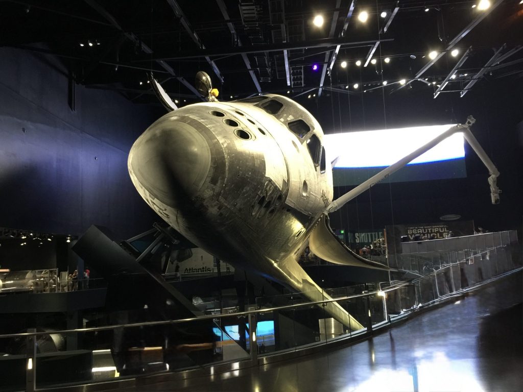 Nose view of Space Shuttle Atlantis at Kennedy Space Center