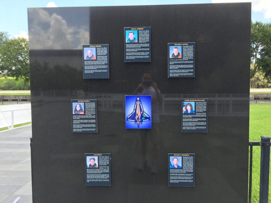 Columbia STS-107 crew memorial at Kennedy Space Center, Florida