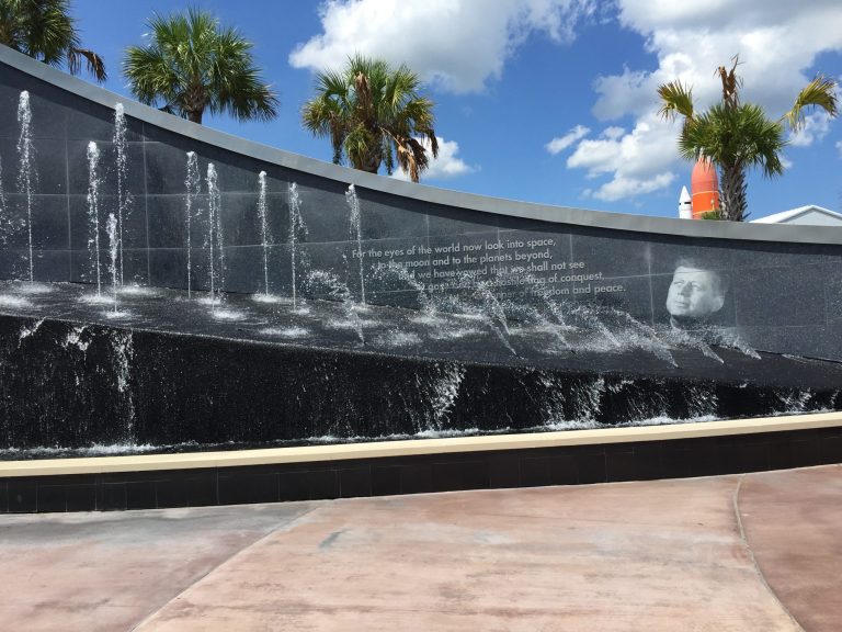 JFK memorial wall at Kennedy Space Center, Florida