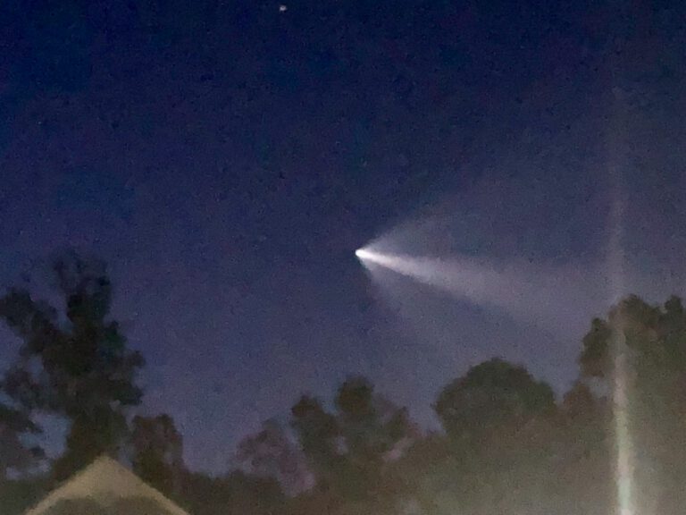 Rare Early Morning SpaceX Flight over the East Coast
