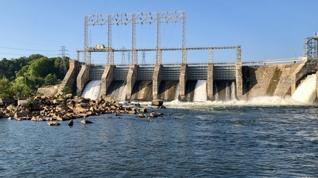 Duke Energy's Lake Wylie Dam on the Catawba River.