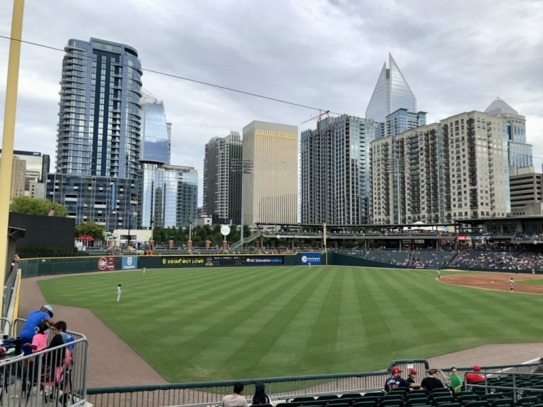 A Knights game with the city as a backdrop