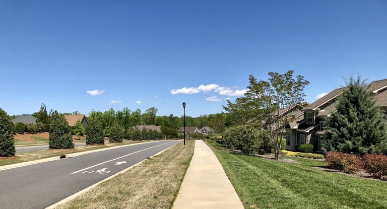 A still suburban street during the lockdown — Charlotte, NC, April 18, 2020.