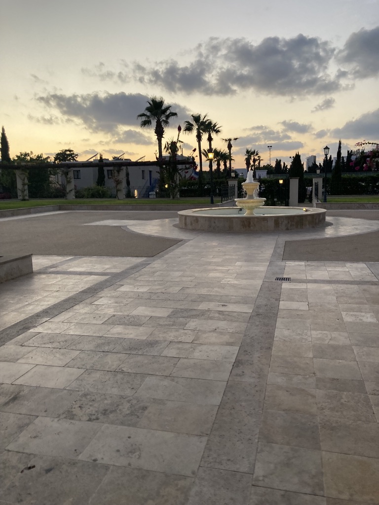 Evening light on a quiet plaza