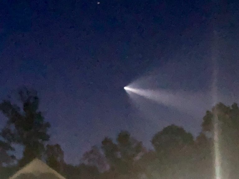 SpaceX Crew-2 climbing through the predawn sky — Charlotte, NC, April 23, 2021.