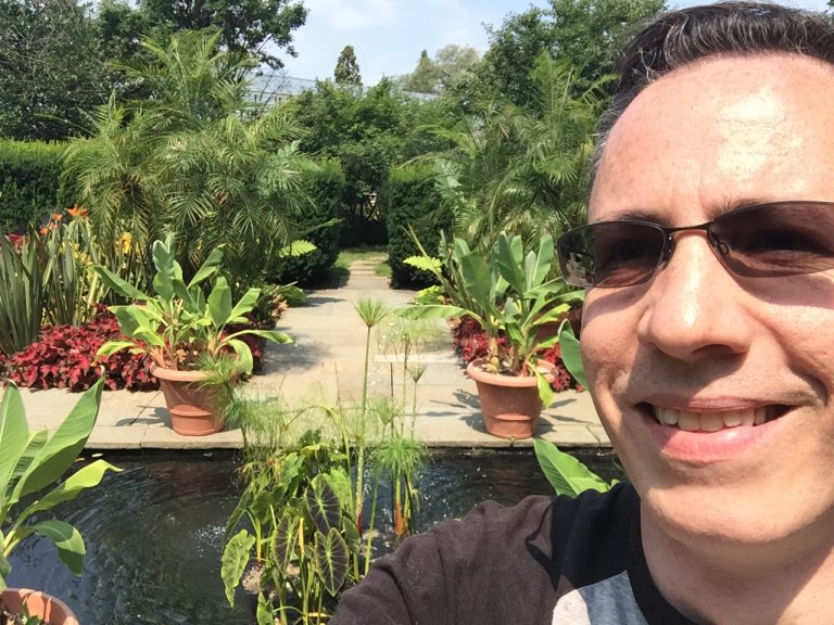 Visiting the tropical garden, Farmingdale Teaching Gardens