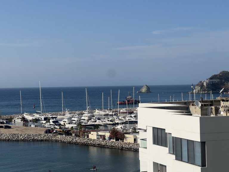 Looking out over Santa Marta's marina