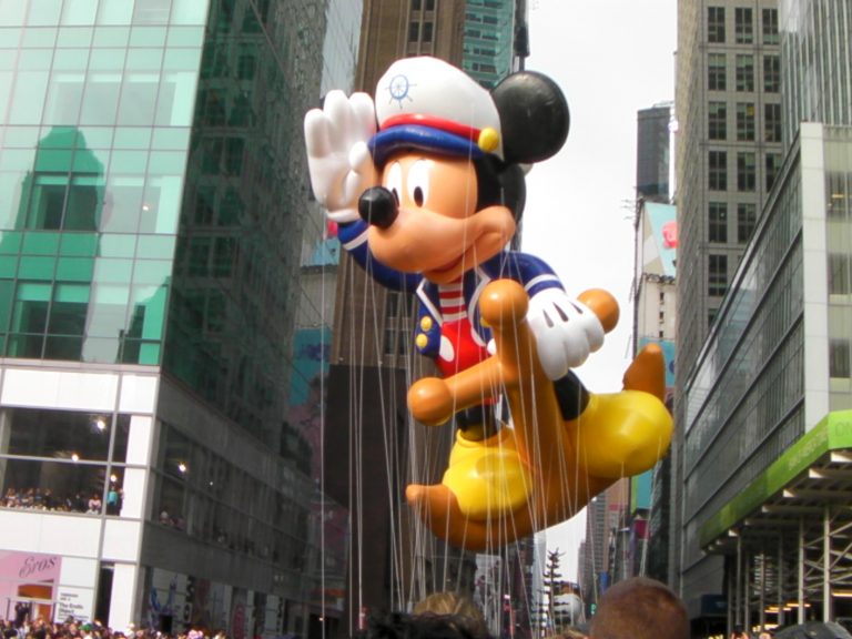 Sailor Mickey salutes the crowd along the parade route — Macy's Thanksgiving Day Parade, New York City, 2009.