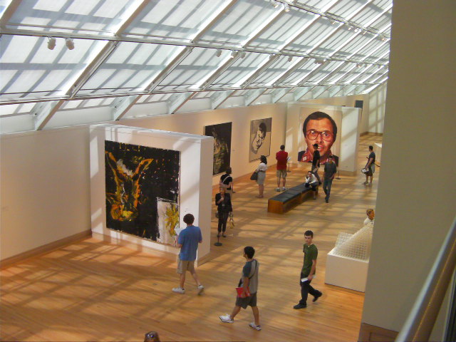 An overhead view of the skylit Modern and Contemporary Art galleries — The Met, 2009.