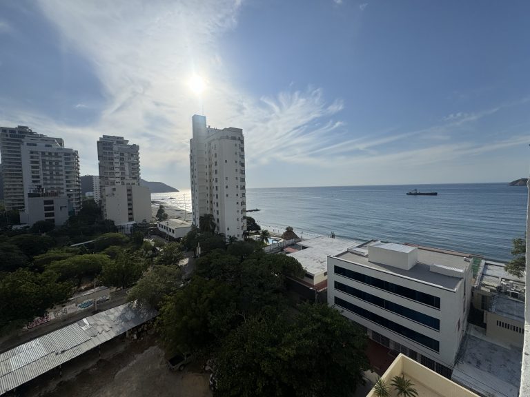 Afternoon sun over Santa Marta's beachfront
