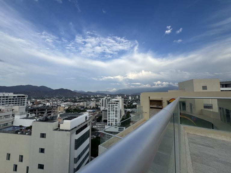 Looking inland toward the Sierra Nevada de Santa Marta