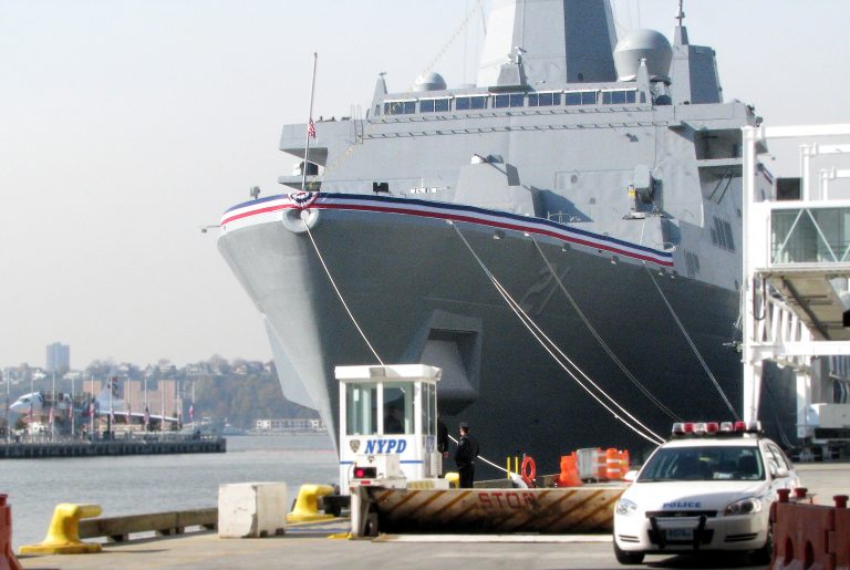 USS New York — Bow at the Dock