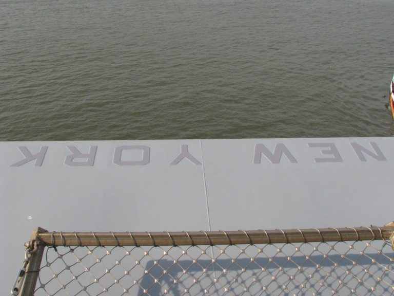 USS New York — Looking Down at the Hudson
