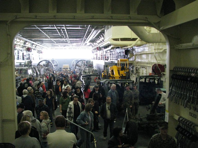 USS New York — Well Deck Packed with Visitors