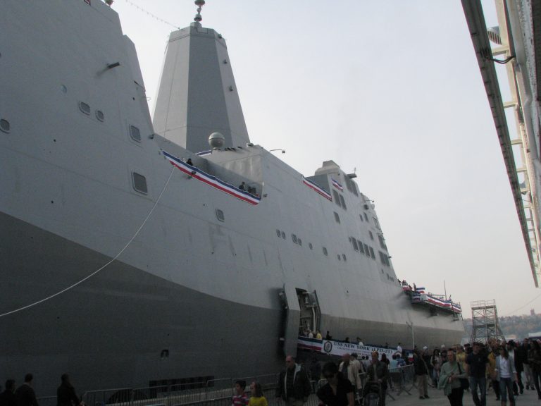 USS New York — Wide View from the Dock